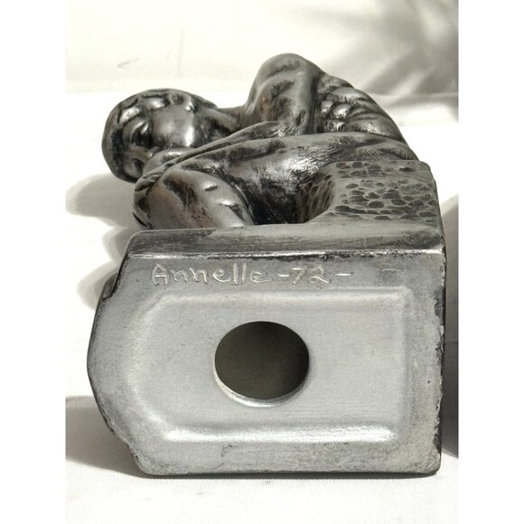 The Thinker Bookends Set Classic Design Silver Finish - Picture 11 of 13